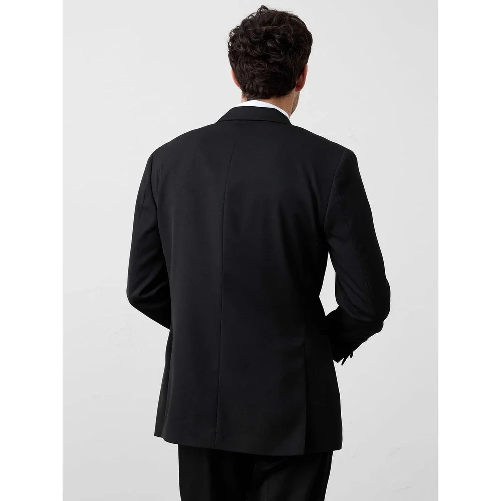 Banana Republic Black Wool Tuxedo Jacket 44R Slim Fit Italian Fabric NWT $550